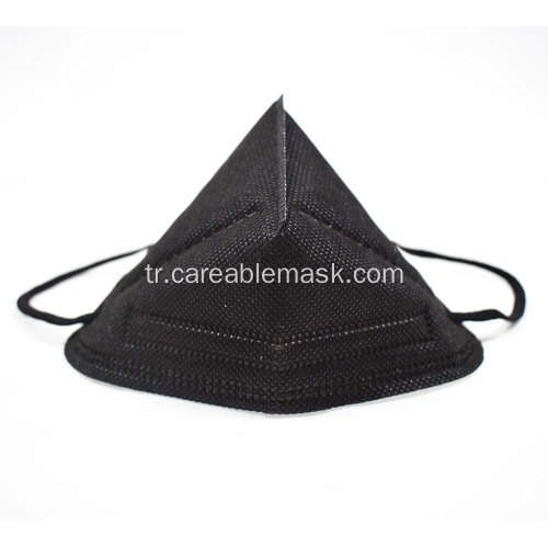 FFP2 Filtreli Yarım Maske Katlanmış-Düz CE Onaylı Siyah Renk